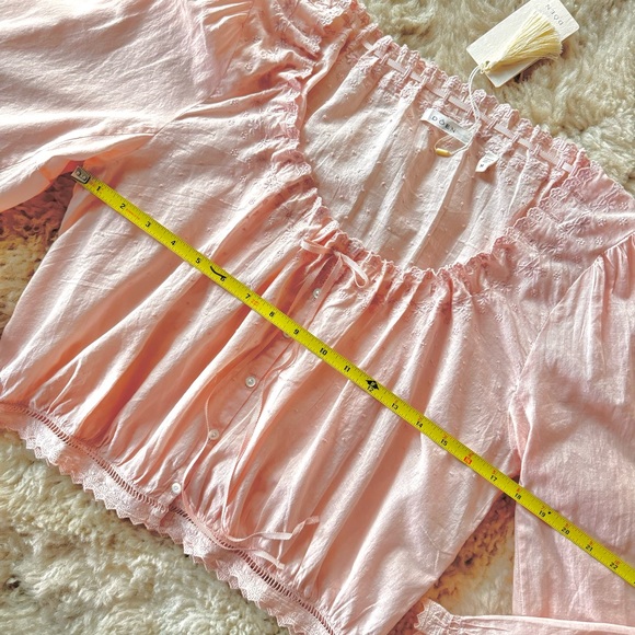 ✨💋SOLD💋 🌸🎀DÔEN ‘Maeve’ Organic Cotton Scalloped Edged Long Sleeve Top M✨ - Picture 10 of 16